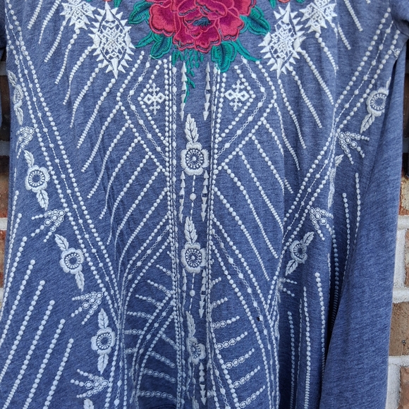 💐 Johnny Was Inticate Floral Short Sleeve Top Tunic Sz.XS - Picture 4 of 14